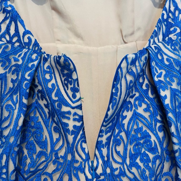 Lace blue/brown lined Backless Shorts Jumpsuit size XS-S - Picture 14 of 16